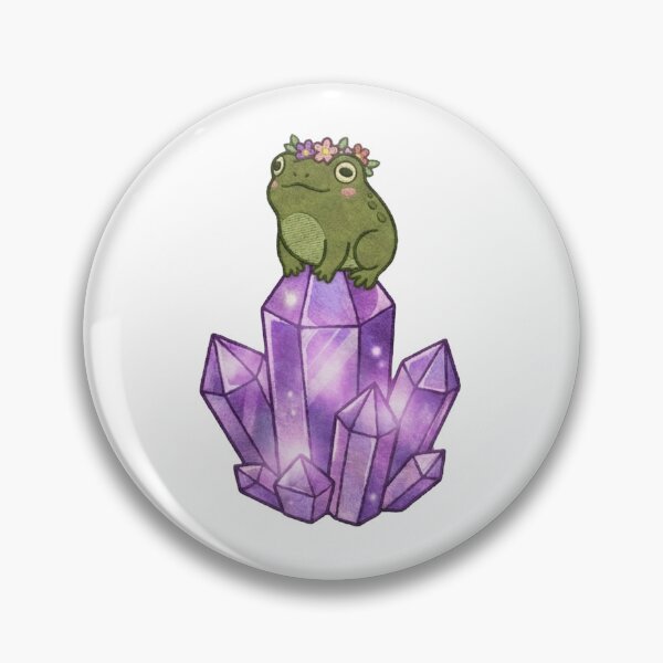 Item preview, Vintage Frog on Amethyst Crystal Cluster Sticker designed and sold by brandByLea.