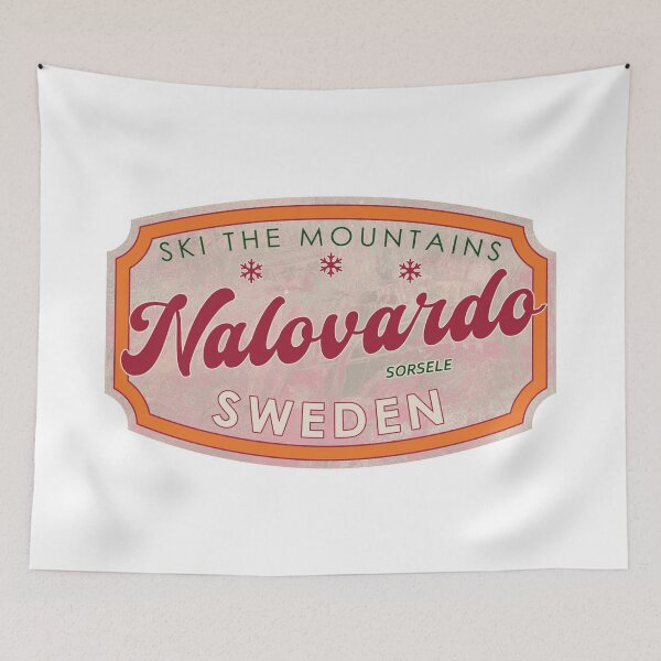 Item preview, Nalovardo, Sweden, Sorsele, Ski, textured skiing badge designed and sold by Wanderful-roads.