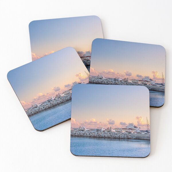 Item preview, Golden Hour Marina Panorama with Luxury Yachts designed and sold by LRPhotoart.