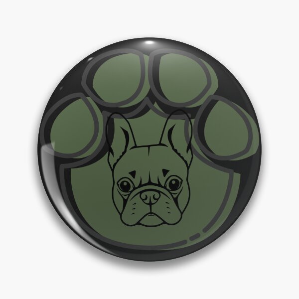 Item preview, French Bulldog Paw Print Mascot Military Green Illustration designed and sold by ssmg80.