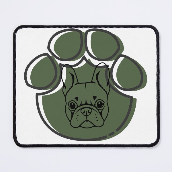 Item preview, French Bulldog Paw Print Mascot Military Green Illustration designed and sold by ssmg80.