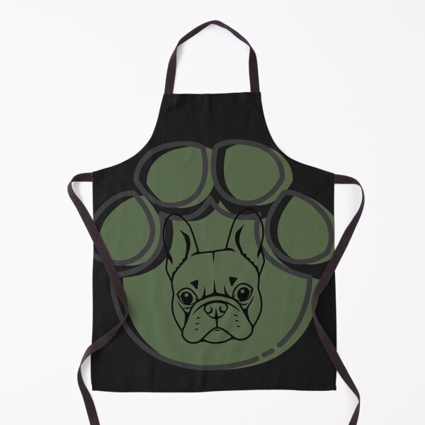 Item preview, French Bulldog Paw Print Mascot Military Green Illustration designed and sold by ssmg80.