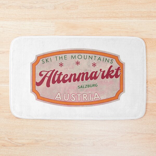 Item preview, Altenmarkt, Austria, Salzburg, Ski, textured skiing badge designed and sold by Wanderful-roads.