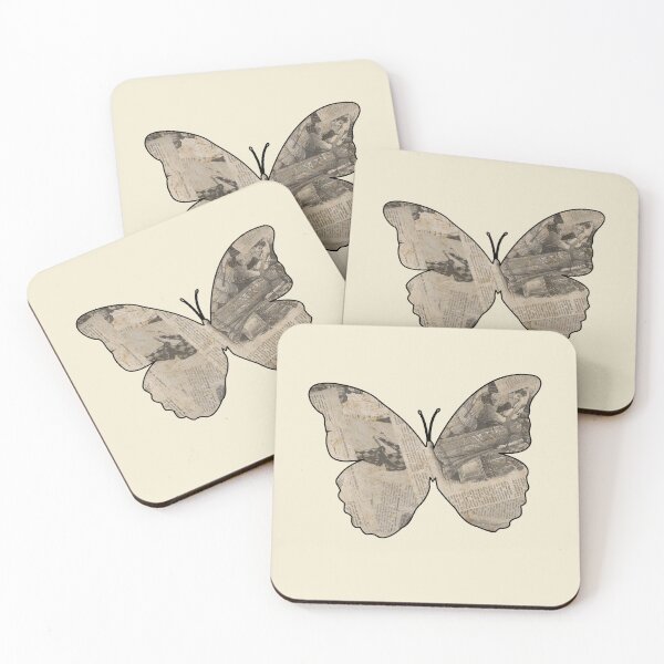 Item preview, Vintage Newspaper Butterfly Dark Academia Aesthetic Collage Art designed and sold by Quite mind .
