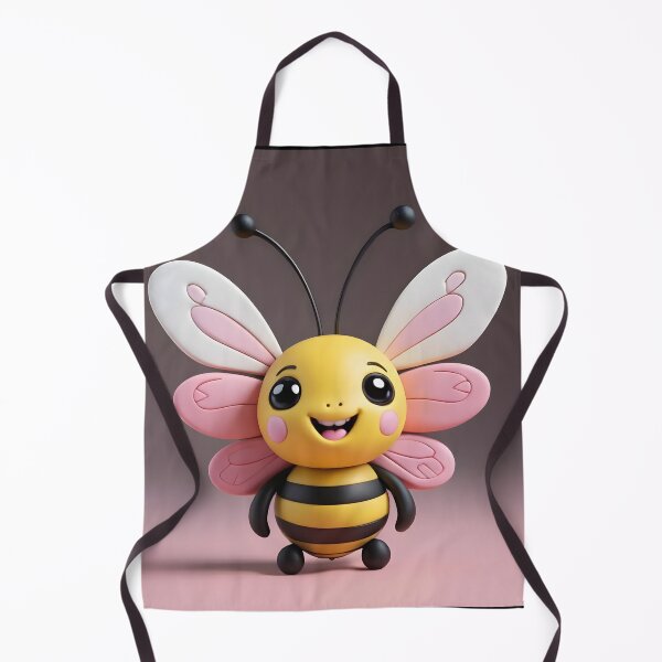 Item preview, 3D Cartoon Stylized Bee with Pink Butterfly Wings designed and sold by Dreamy Armine Art.