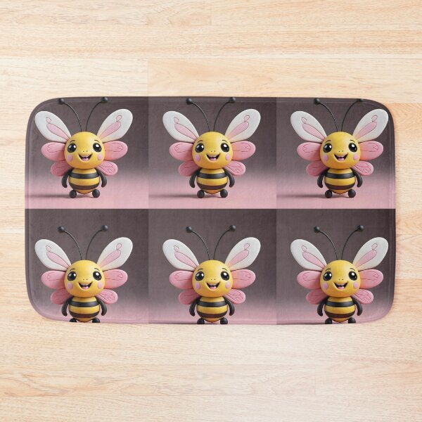 Item preview, 3D Cartoon Stylized Bee with Pink Butterfly Wings designed and sold by Dreamy Armine Art.