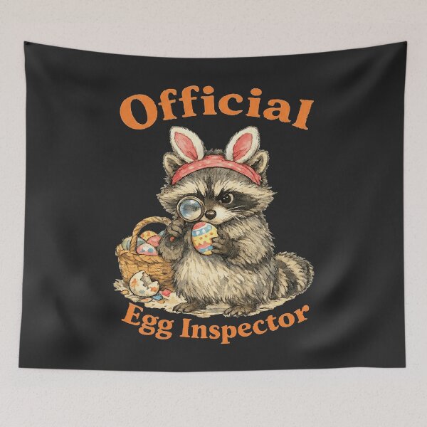 Item preview, Official Egg Inspector - Funny Easter Raccoon designed and sold by DigitalGlade.