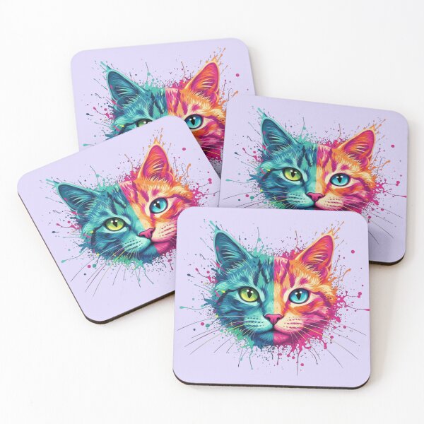 Item preview, Colorful Paint Splash Cat Pop Art designed and sold by 0606PM.