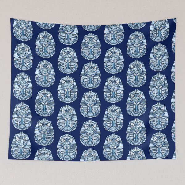 Item preview, Blue Pharaoh Cat: Ancient Egyptian Bastet Vector Illustration designed and sold by GulfSignature.