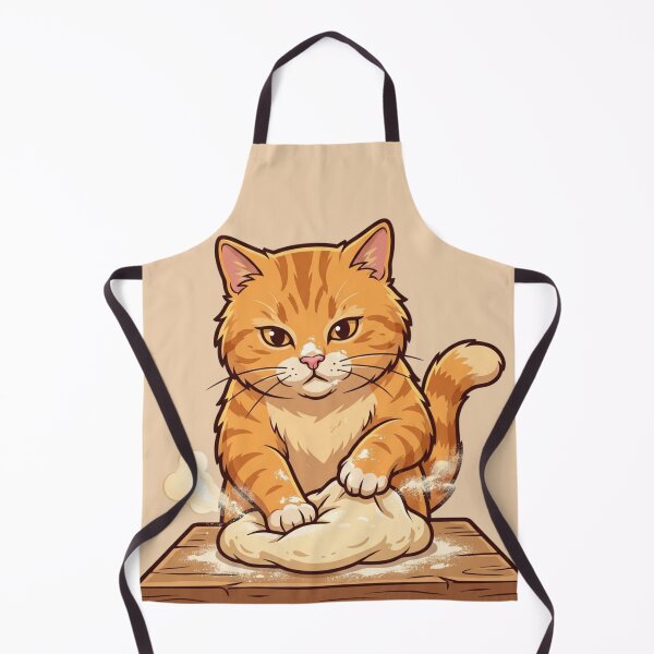 Item preview, Cute Ginger Cat Baker Kneading Dough designed and sold by HappySproutArt.