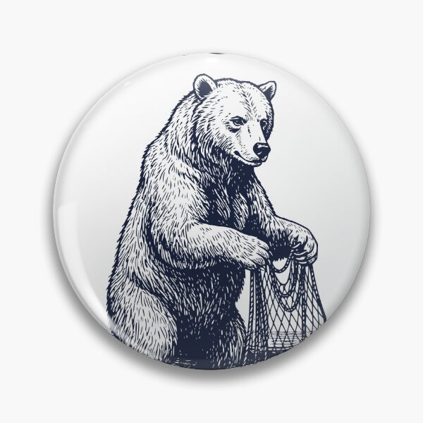 Item preview, Bear Fishing Takes Time – Vintage Engraved Fisherman Bear Design designed and sold by TeeVerse27.
