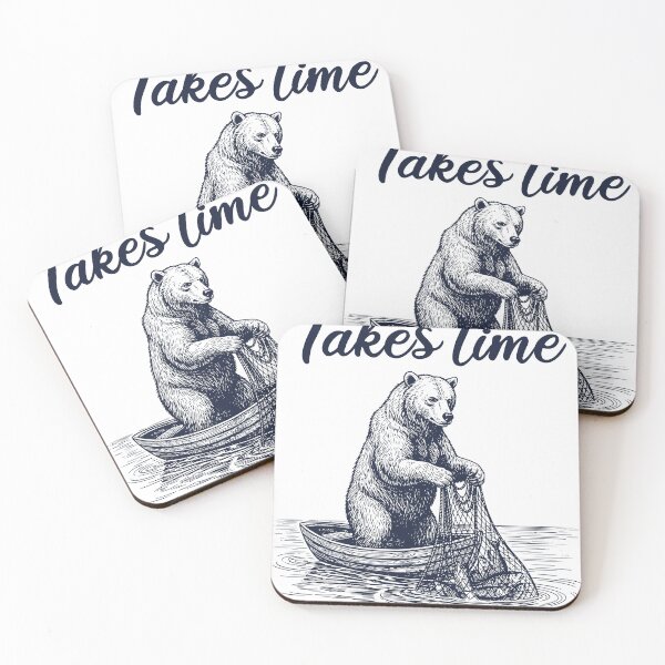 Item preview, Bear Fishing Takes Time – Vintage Engraved Fisherman Bear Design designed and sold by TeeVerse27.