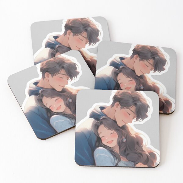 Item preview, Cute Anime Couple Sweet Hug Illustration designed and sold by stickerabhay.