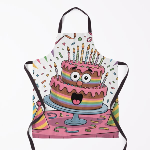 Item preview, Excited Rainbow Birthday Cake Monster - Cartoon Party Surprise designed and sold by Midnight Veil Designs.