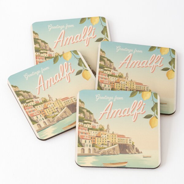 Item preview, Amalfi Coast Vintage Greeting Card – Mediterranean Summer Postcard Art, Italian Coastal Illustration designed and sold by Timeless Design.
