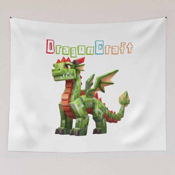 Item preview, DragonCraft Minecraft Dragon - Cute Blocky Lego Style Art Print designed and sold by DesignArtist.ia.