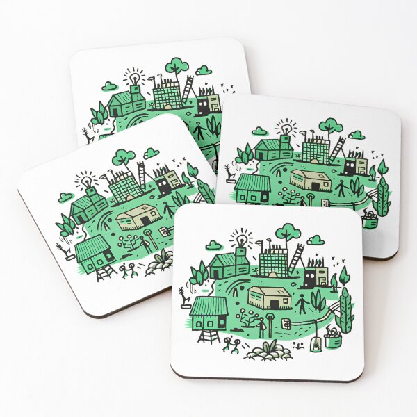 Item preview, House Home Farm World Green Vibrant Community Landscapes designed and sold by ART ATTACK ZONE.