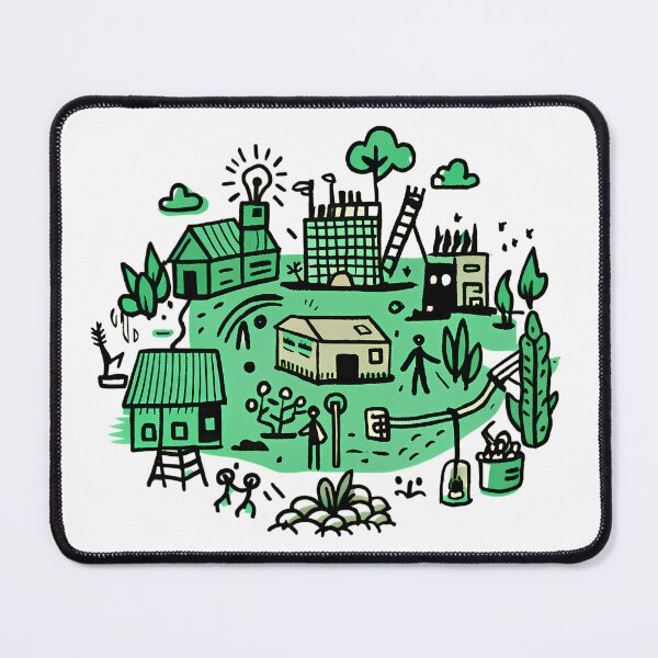 Item preview, House Home Farm World Green Vibrant Community Landscapes designed and sold by ART ATTACK ZONE.