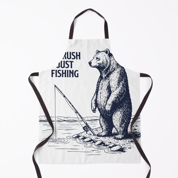 Item preview, No Rush Just Fishing Bear – Vintage Engraved Fishing Design designed and sold by TeeVerse27.