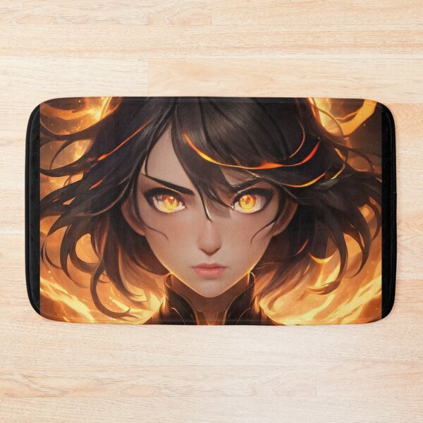 Item preview, Anime Warrior with Glowing Fire Eyes and Phoenix Aura designed and sold by Dreamy Armine Art.