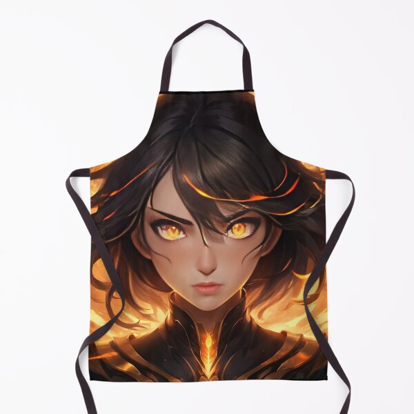 Item preview, Anime Warrior with Glowing Fire Eyes and Phoenix Aura designed and sold by Dreamy Armine Art.