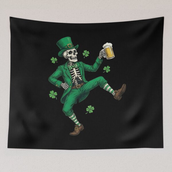 Item preview, St Patricks Skeleton Leprechaun Beer designed and sold by KroghDs.