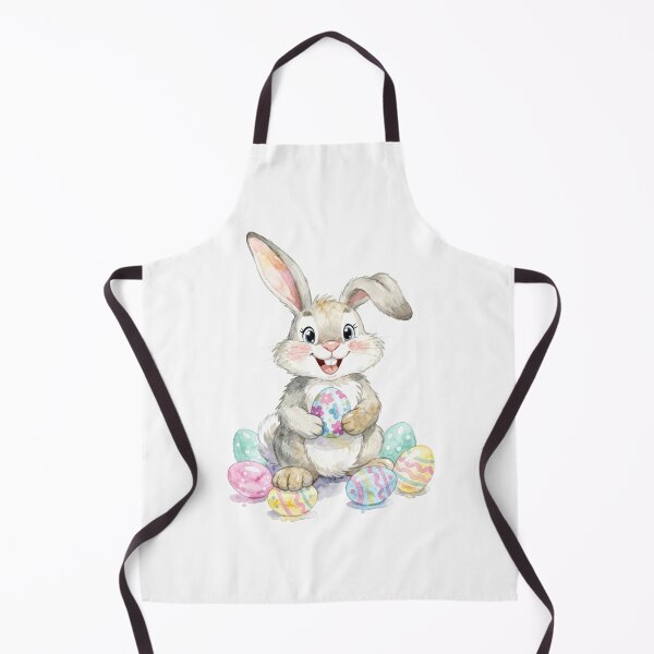 Item preview, Adorable Watercolor Easter Bunny with Colorful Painted Eggs designed and sold by IriArt-Designs.