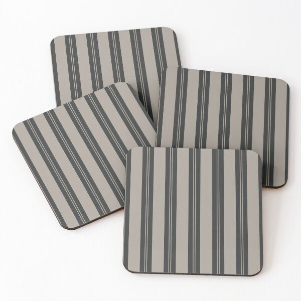 Item preview, Natural Stripe Studio Vertical Stripes Warm Neutral Warm Gray Charcoal designed and sold by Kreativa1.