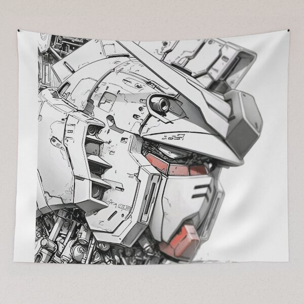 Item preview, Futuristic Mecha Warrior Head – Detailed Anime Robot Portrait Art designed and sold by Dyan4.