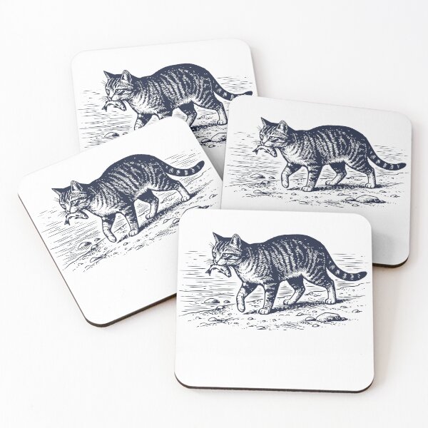 Item preview, Vintage Fishing Cat Illustration – Engraved Wildlife River Design designed and sold by TeeVerse27.