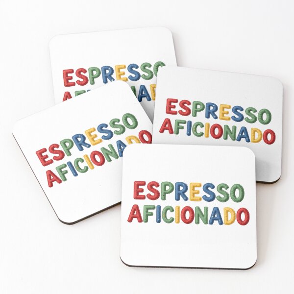 Item preview, ESPRESSO AFICIANADO - IN COLORFUL FAUX LETTERING designed and sold by AlexOBrienArt.