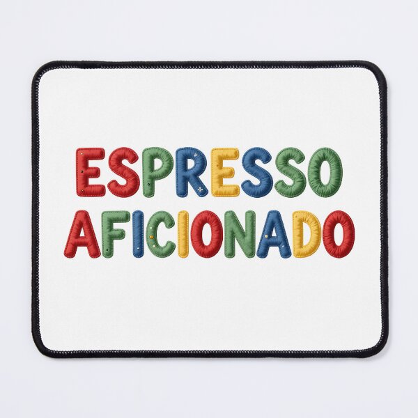 Item preview, ESPRESSO AFICIANADO - IN COLORFUL FAUX LETTERING designed and sold by AlexOBrienArt.