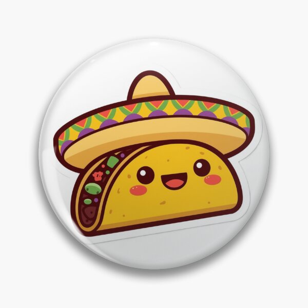 Item preview, Cute Taco Sombrero Sticker Kawaii Fiesta Food designed and sold by ICONWALA.