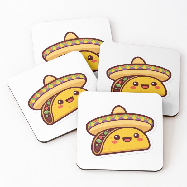 Item preview, Cute Taco Sombrero Sticker Kawaii Fiesta Food designed and sold by ICONWALA.