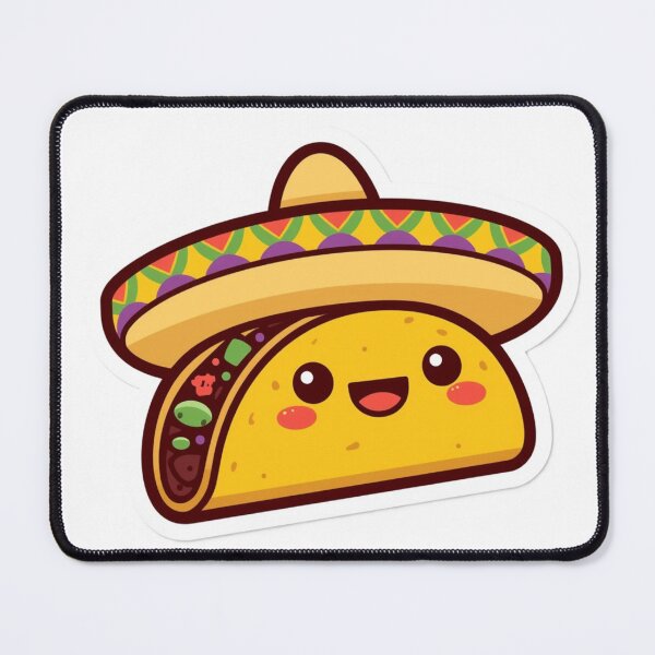 Item preview, Cute Taco Sombrero Sticker Kawaii Fiesta Food designed and sold by ICONWALA.