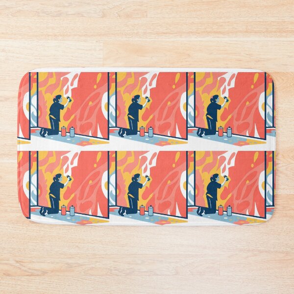 Item preview, Girl Mural Graffiti Art Colorful Creative Expression Action designed and sold by ART ATTACK ZONE.