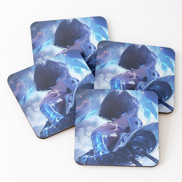 Item preview, Blue-Eyed Shadow Duelist – Dark Anime Storm Warrior Art designed and sold by Dyan4.