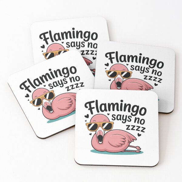 Item preview, Flamingo Says No – Tired Sassy Kawaii Sticker designed and sold by Ashley critters.
