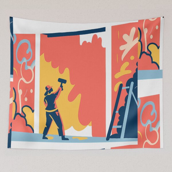 Item preview, People Mural Graffiti Art Colorful Creative Expression Action designed and sold by ART ATTACK ZONE.