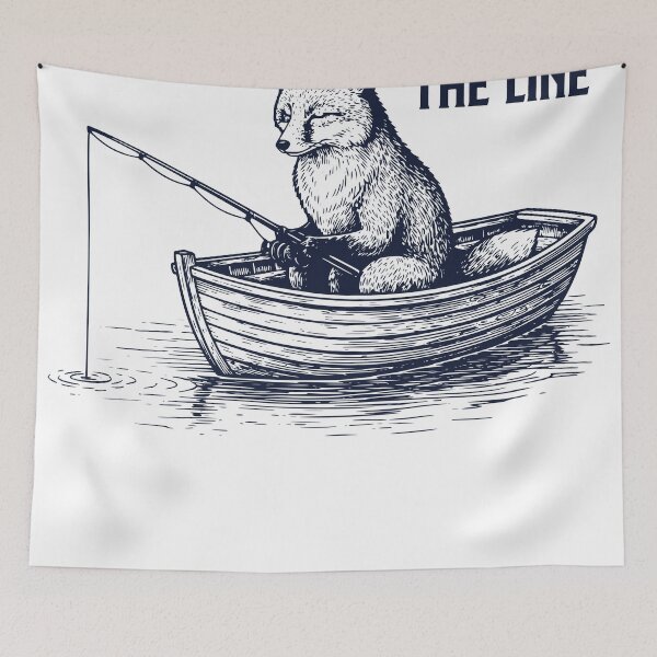 Item preview, Watch The Line Fox Fishing – Vintage Engraved Angler Design designed and sold by TeeVerse27.