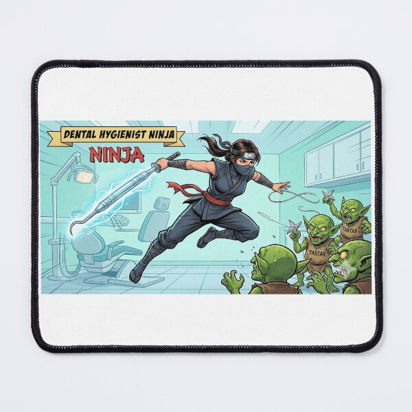 Item preview, Dental Hygienist Ninja - Comic Book Style Tartar Fighter designed and sold by DrToothStudio.