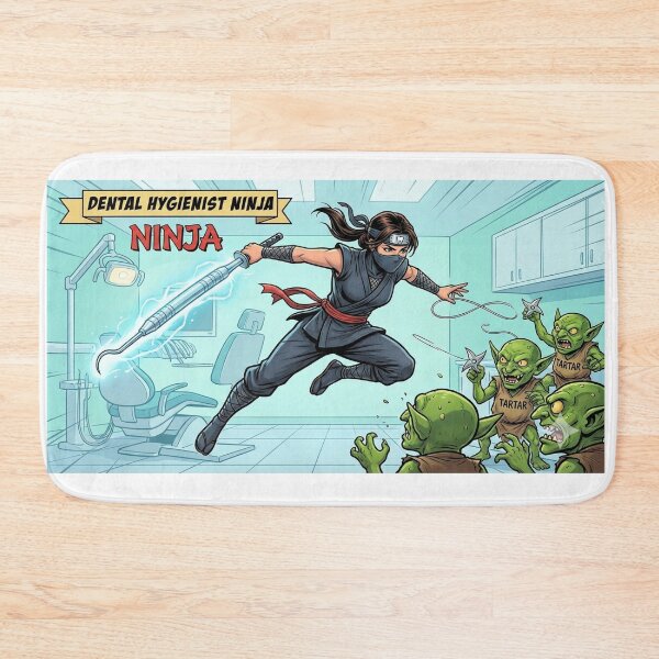 Item preview, Dental Hygienist Ninja - Comic Book Style Tartar Fighter designed and sold by DrToothStudio.