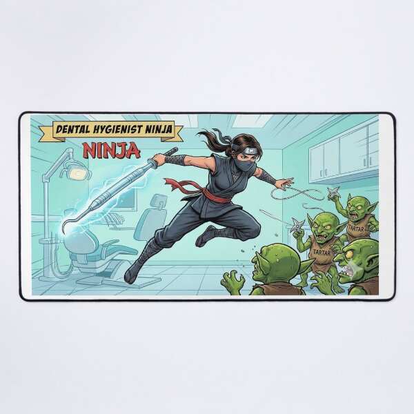 Item preview, Dental Hygienist Ninja - Comic Book Style Tartar Fighter designed and sold by DrToothStudio.