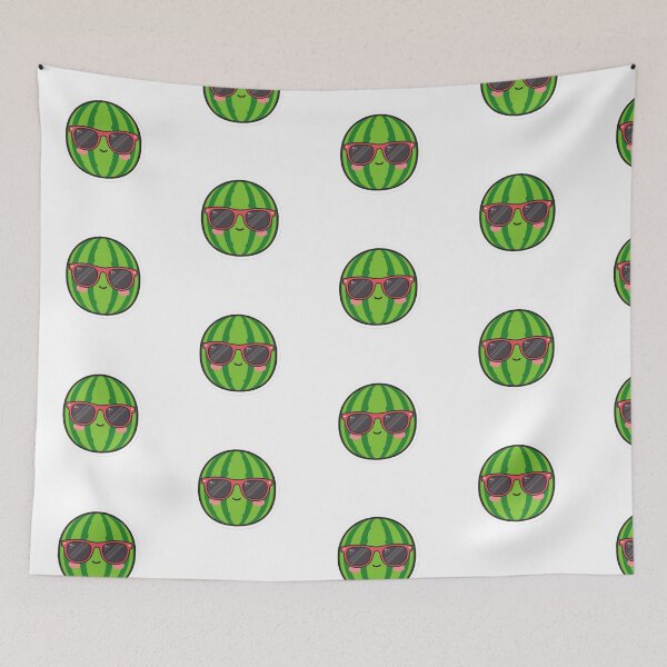 Item preview, Cute Watermelon with Sunglasses Sticker Summer Kawaii Fruit designed and sold by ICONWALA.