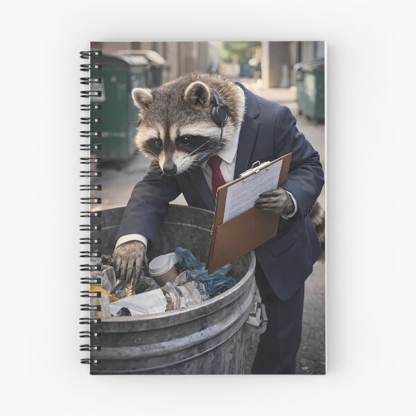 Item preview, Business Raccoon Conducting a Trash Audit designed and sold by Dreamy Armine Art.