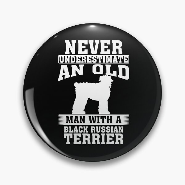 Item preview, Never Underestimate an Old Man with Black Russian Terrier designed and sold by CosmoKitsch.