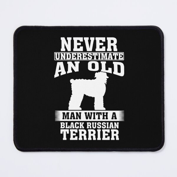 Item preview, Never Underestimate an Old Man with Black Russian Terrier designed and sold by CosmoKitsch.