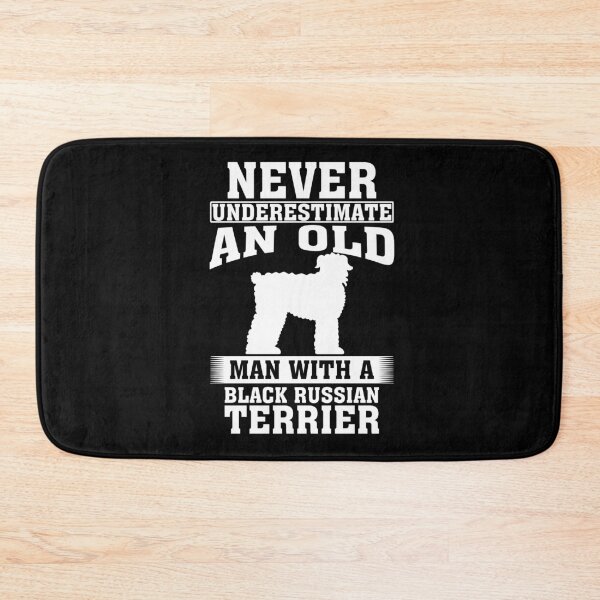 Item preview, Never Underestimate an Old Man with Black Russian Terrier designed and sold by CosmoKitsch.