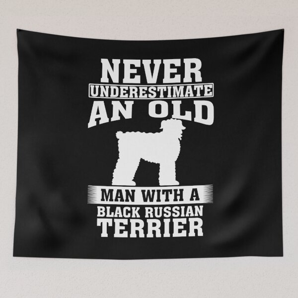 Item preview, Never Underestimate an Old Man with Black Russian Terrier designed and sold by CosmoKitsch.
