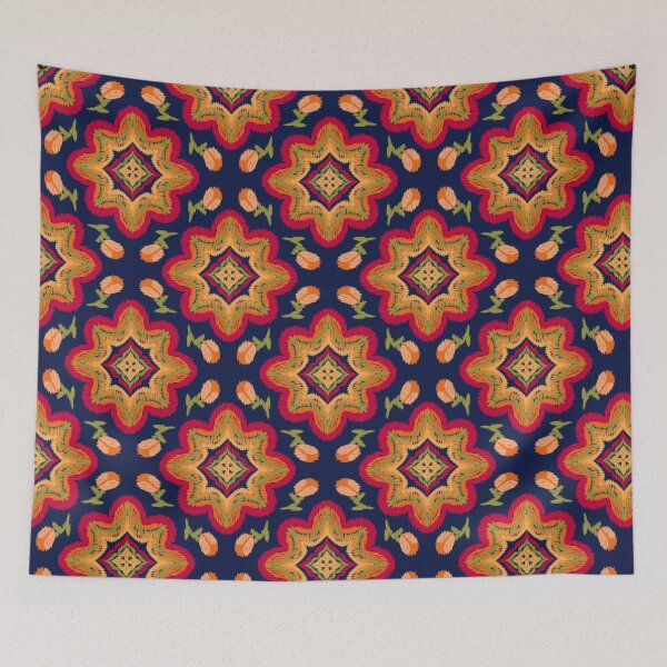 Item preview, Bold Ikat Tribal Star Pattern – Colorful Ethnic Textile Design designed and sold by Dintheo.